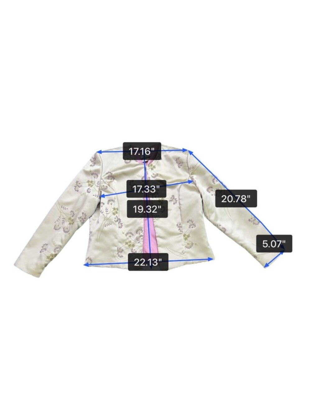 Jwffrey & Dara Womens Cream Satin Floral Jacket & Sleeveless Top Set Size 16 - Picture 8 of 9
